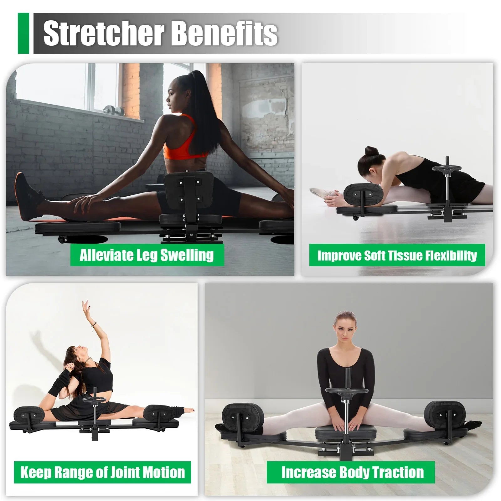 3-Bar Leg Stretching Machine – Heavy-Duty Flexibility Trainer (1.6m)