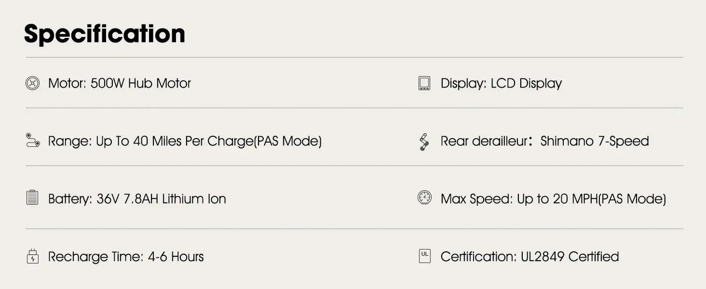 HILAND 26" Electric Mountain Bike – 500W Motor, 20MPH, Removable Battery PeakPursuitFitness