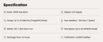 HILAND 26" Electric Mountain Bike – 500W Motor, 20MPH, Removable Battery PeakPursuitFitness