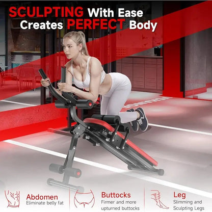 Adjustable Ab Machine – Foldable Stomach Trainer for Home Workouts