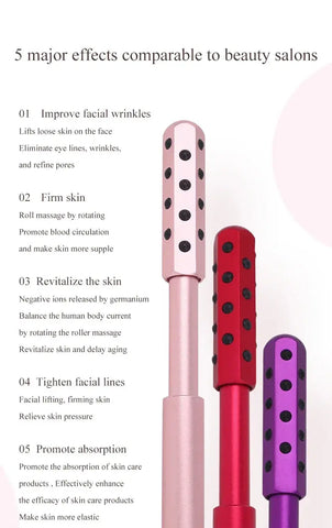 24-Germanium Face Roller – Acupoint Massage & Gua Sha Beauty Tool
