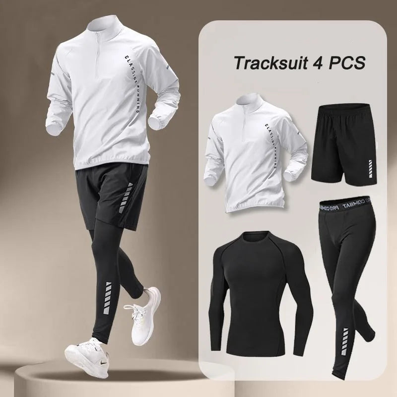 2025 Men’s Summer Quick-Dry Workout Set – 1–4 Piece Fitness Tracksuit
