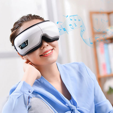 6D Smart Eye Massager – Vibration, Airbag Compress & Bluetooth Music