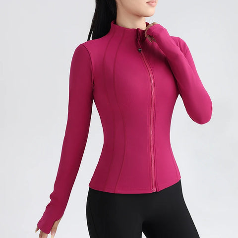 women's yoga jacket – Long Sleeve Fitness Top with Thumbholes