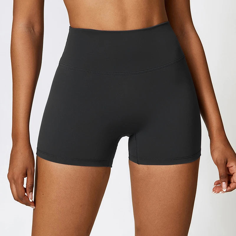 High-Waist Women’s Yoga Shorts – Tummy Control & Hip-Lifting 3-Point Fit