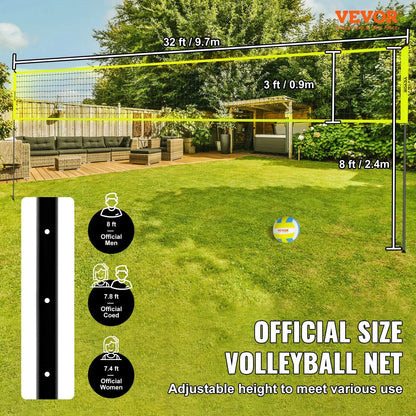 VEVOR Outdoor Volleyball Net Set with Adjustable Poles