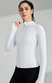 women's yoga jacket – Long Sleeve Fitness Top with Thumbholes