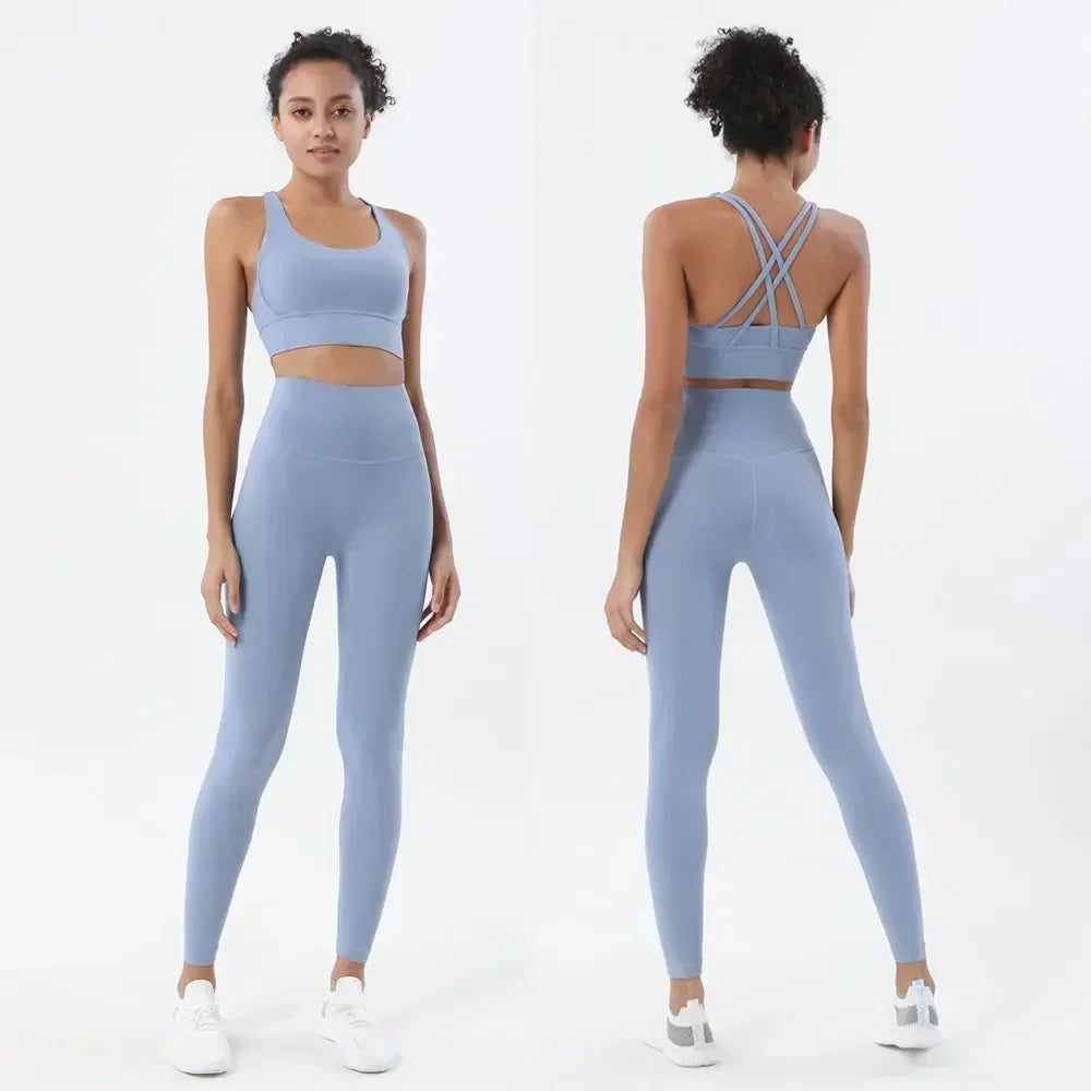 Women’s Yoga Sportswear Set – Fitness Leggings & Bra Top Outfit