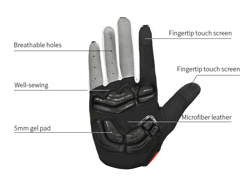INBIKE Full Finger Cycling Gloves – MTB Touchscreen Bike & Sports Gloves