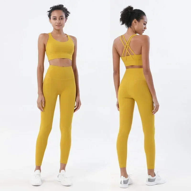 Women’s Yoga Sportswear Set – Fitness Leggings & Bra Top Outfit