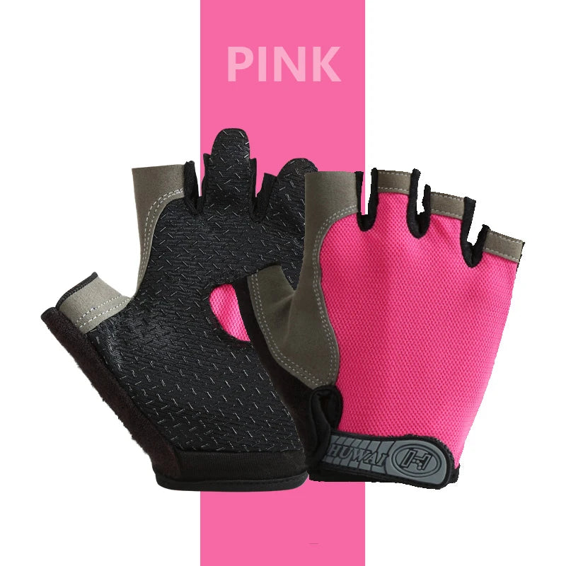 Anti-Slip Half Finger Gym Gloves – Breathable Workout & Cycling Gloves