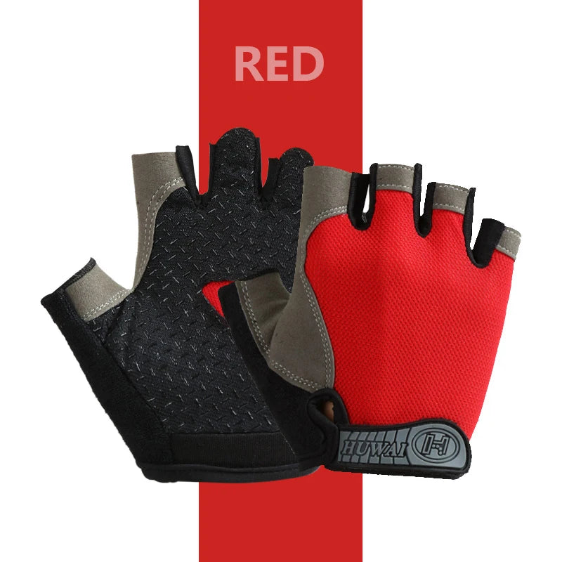 Anti-Slip Half Finger Gym Gloves – Breathable Workout & Cycling Gloves