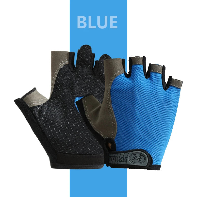 Anti-Slip Half Finger Gym Gloves – Breathable Workout & Cycling Gloves