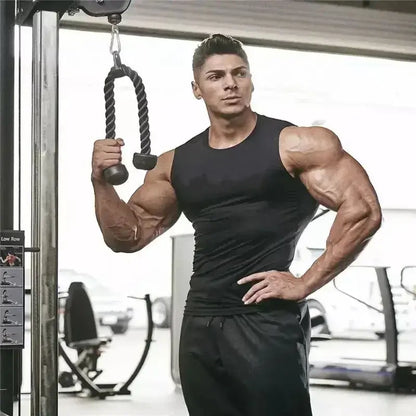 men's workout tank top Muscle Workout Tank Top – Tight Fit, Quick-Dry Gym Shirt PeakPursuitFitness