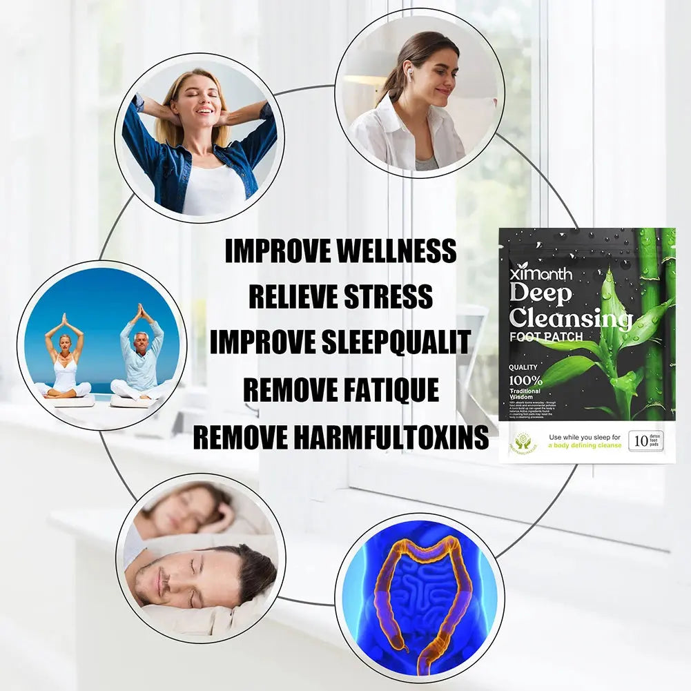 Natural Detox Foot Patches – Herbal Stress Relief & Sleep Aid (10–50PCS)