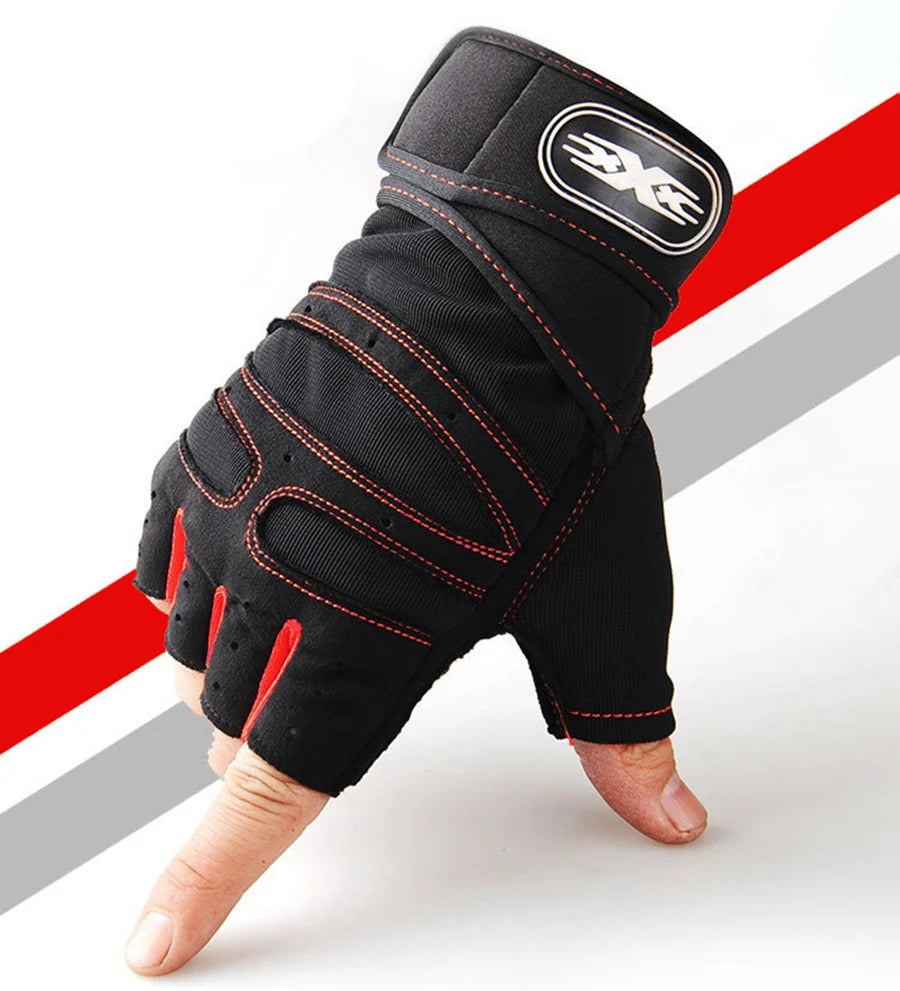 Workout Gloves with Wrist Wrap – Half-Finger Gym & Training Gloves for Men & Women