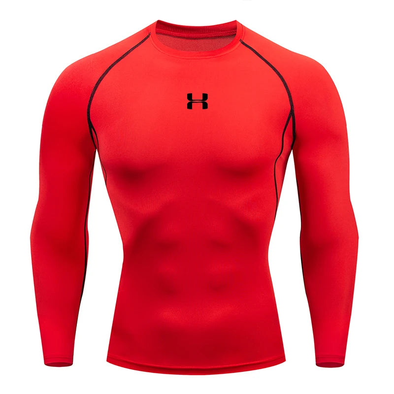 Men’s Long Sleeve Compression Shirt – Athletic Gym & Running Top
