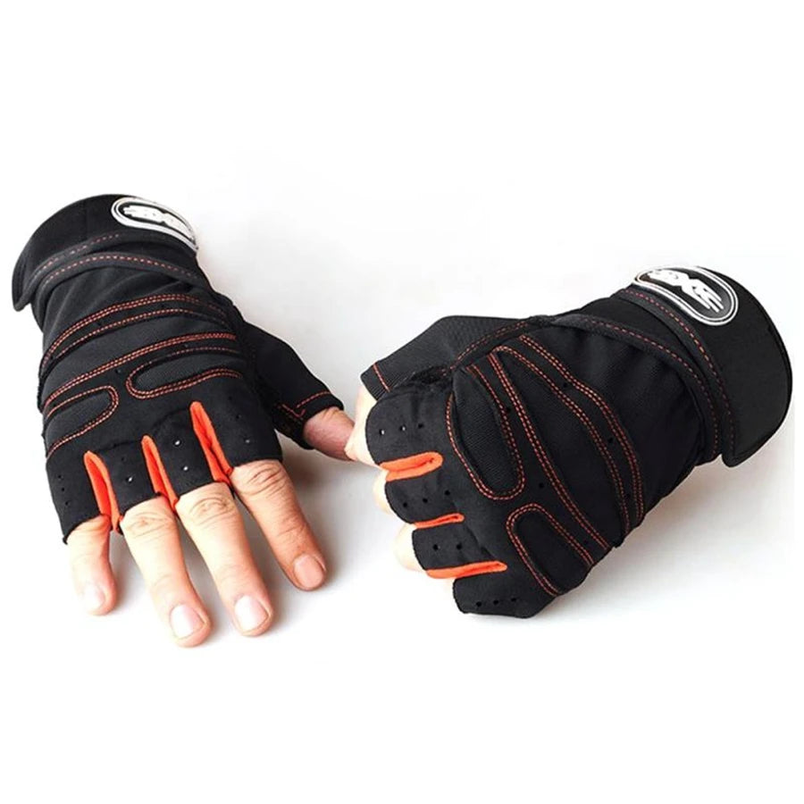 Workout Gloves with Wrist Wrap – Half-Finger Gym & Training Gloves for Men & Women