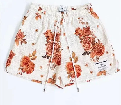 Oil Painting Style Mesh Shorts – Unisex Summer Sports & Training Wear