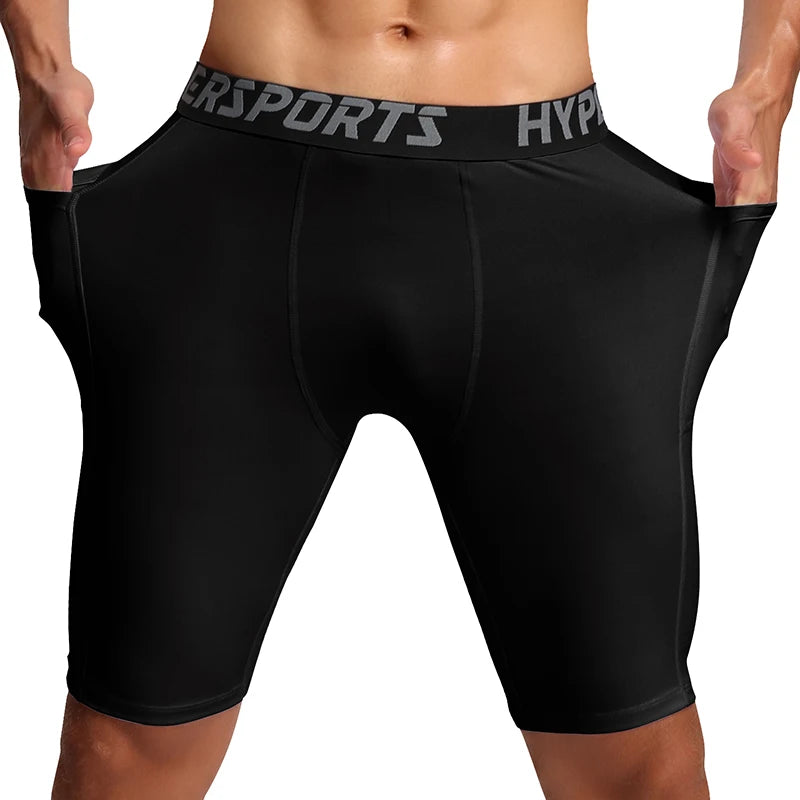 Men’s Compression Running Shorts – Quick-Dry Gym Tights