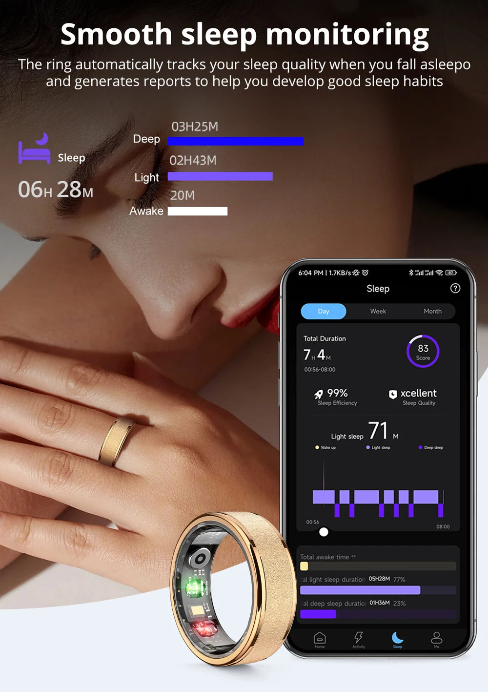COLMI R10 Smart Ring – Health & Sleep Monitor with Charging Case