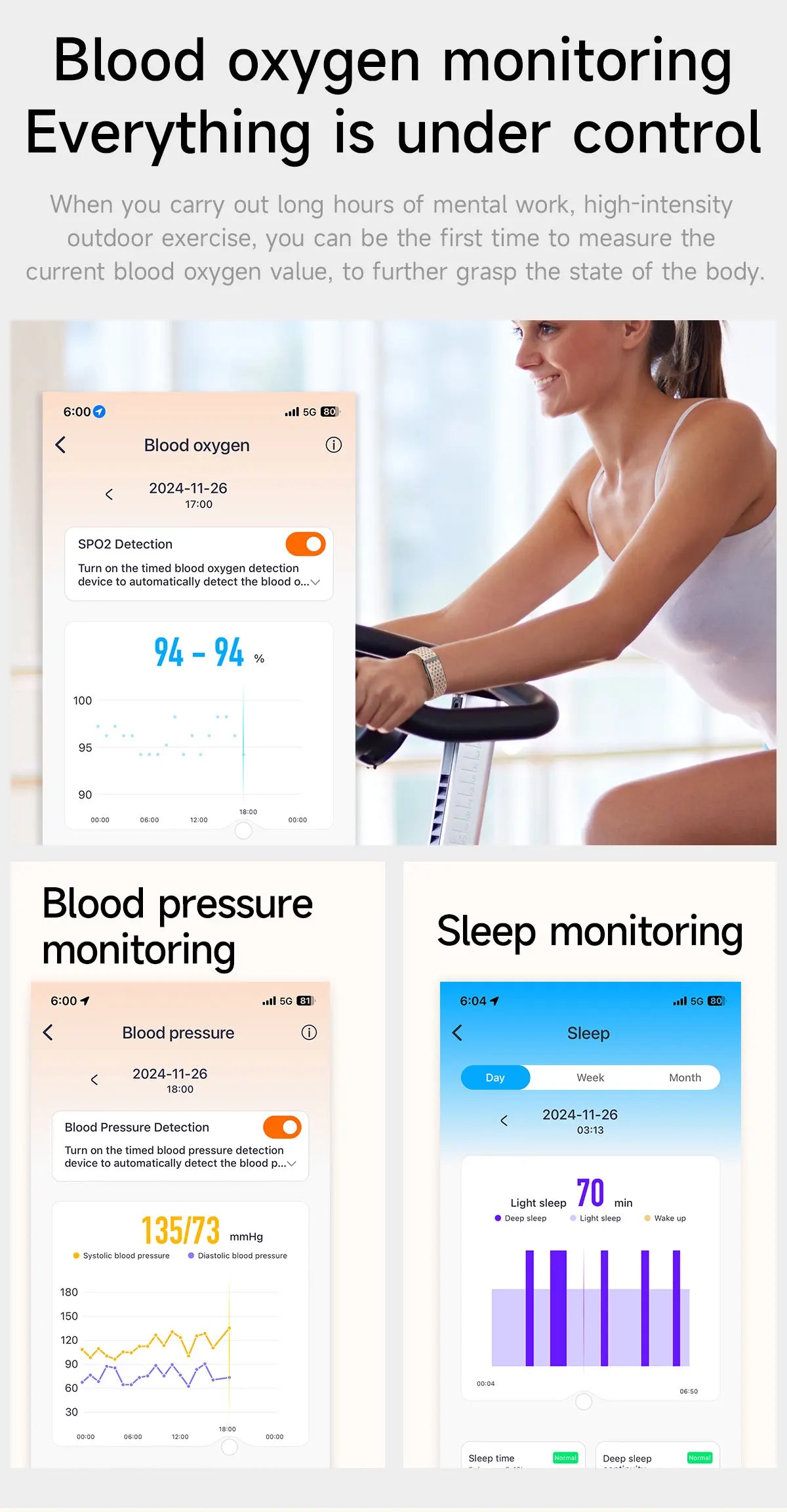 LIGE Smart Watch – Waterproof Fitness Tracker with Heart & BP Monitor