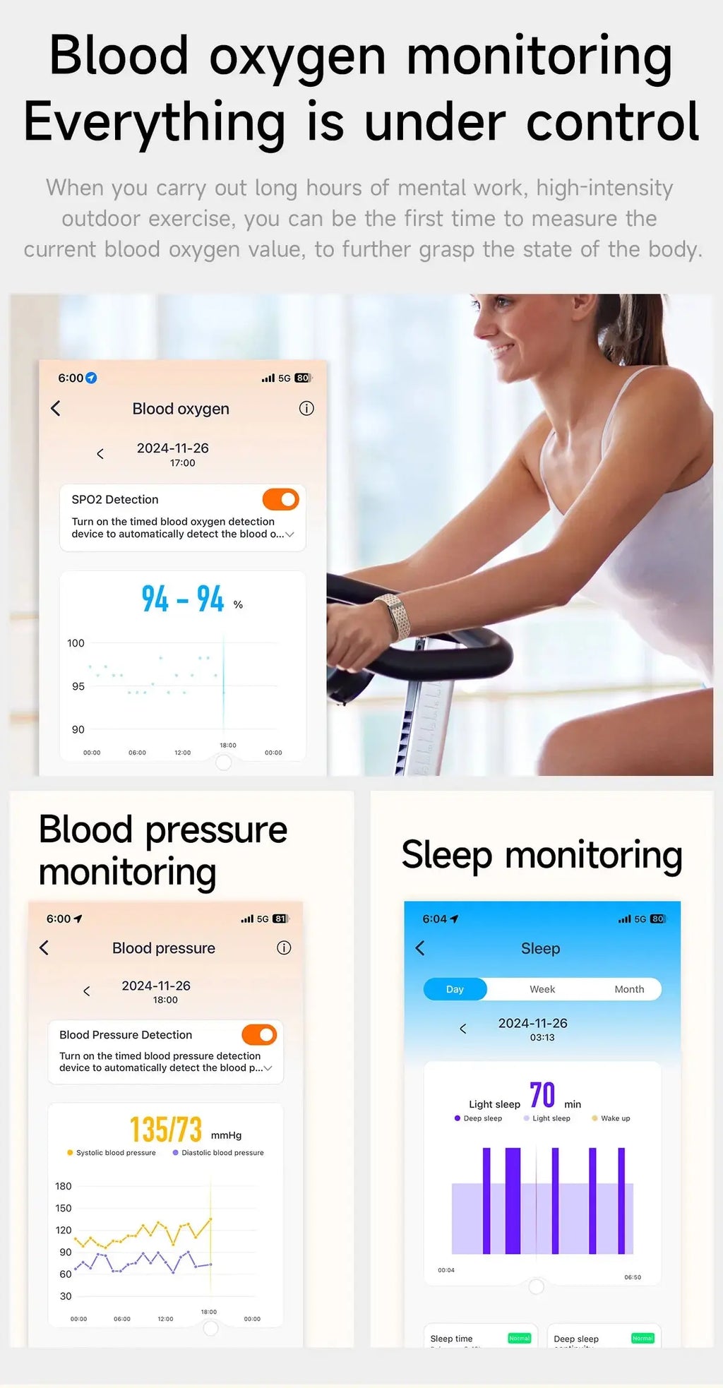 LIGE Smart Watch – Waterproof Fitness Tracker with Heart & BP Monitor