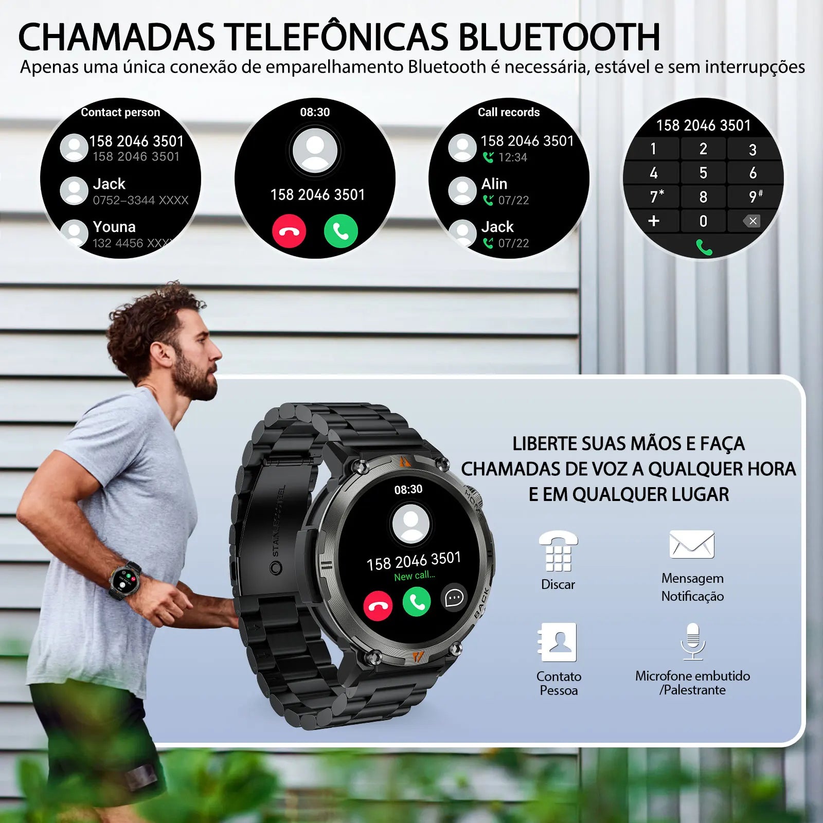 EIGIIS KE3 Smart Watch – Bluetooth Call, Health Monitor, Full Touchscreen