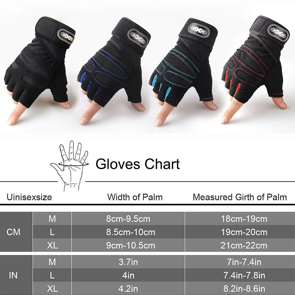 Workout Gloves with Wrist Wrap – Half-Finger Gym & Training Gloves for Men & Women