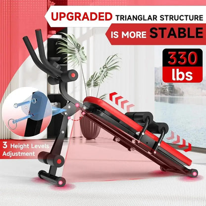 Adjustable Ab Machine – Foldable Stomach Trainer for Home Workouts