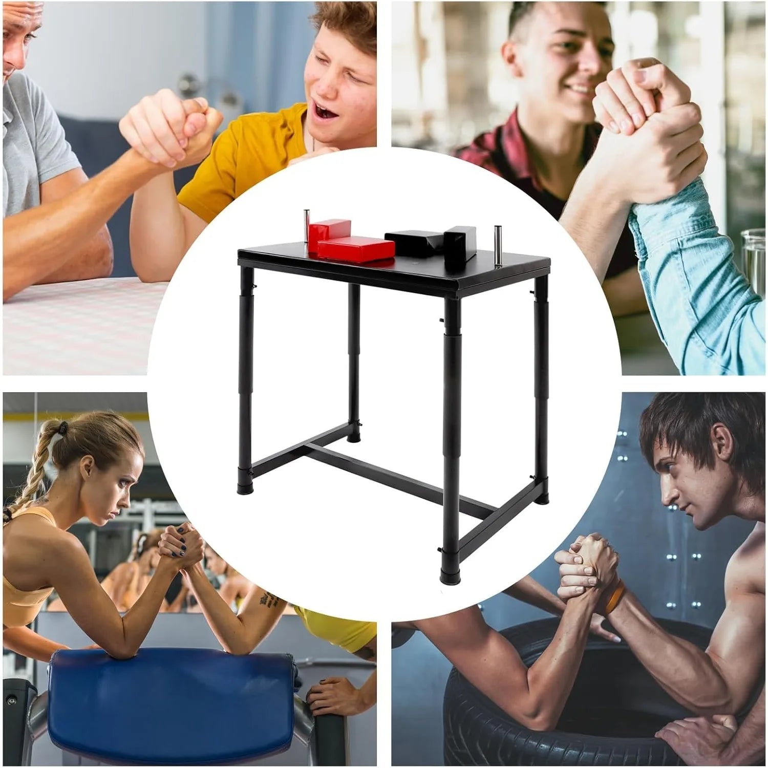 Standard Arm Wrestling Table – Adjustable Elbow Pads for Home & Club