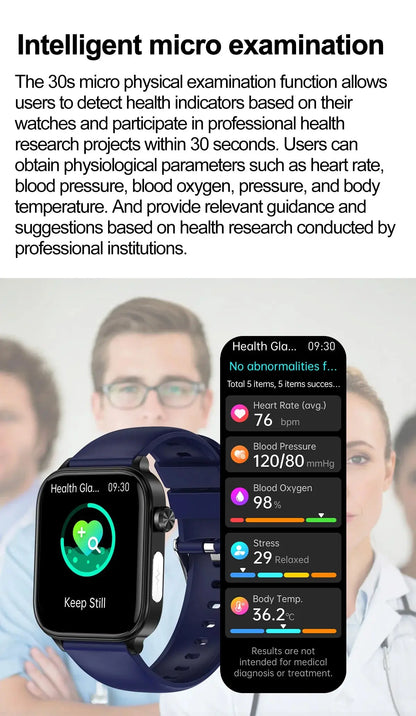 LIGE Smart Watch – ECG+PPG, Blood Lipid & Uric Acid Monitor, BT Call