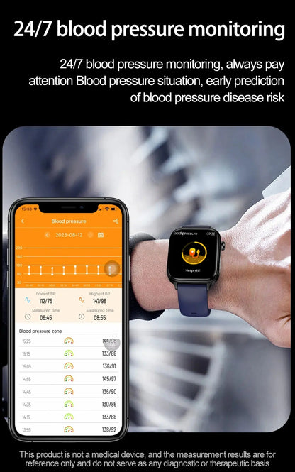 LIGE Smart Watch – ECG+PPG, Blood Lipid & Uric Acid Monitor, BT Call