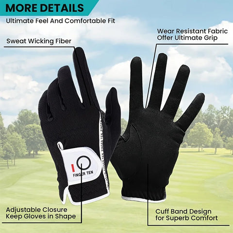 Left Hand Golf Gloves – Left Hand, 3-Pack for Wet Weather