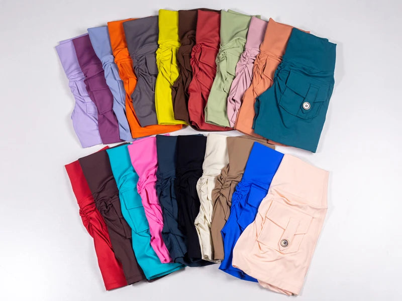QINACTIVE Women’s Scrunch Butt Yoga Shorts – High Waist Pocket Fitness Tights