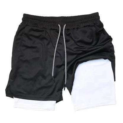 Men’s 2-in-1 Fitness Shorts – Double Layer Gym & Running Wear