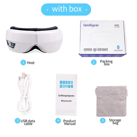 6D Smart Eye Massager – Vibration, Airbag Compress & Bluetooth Music