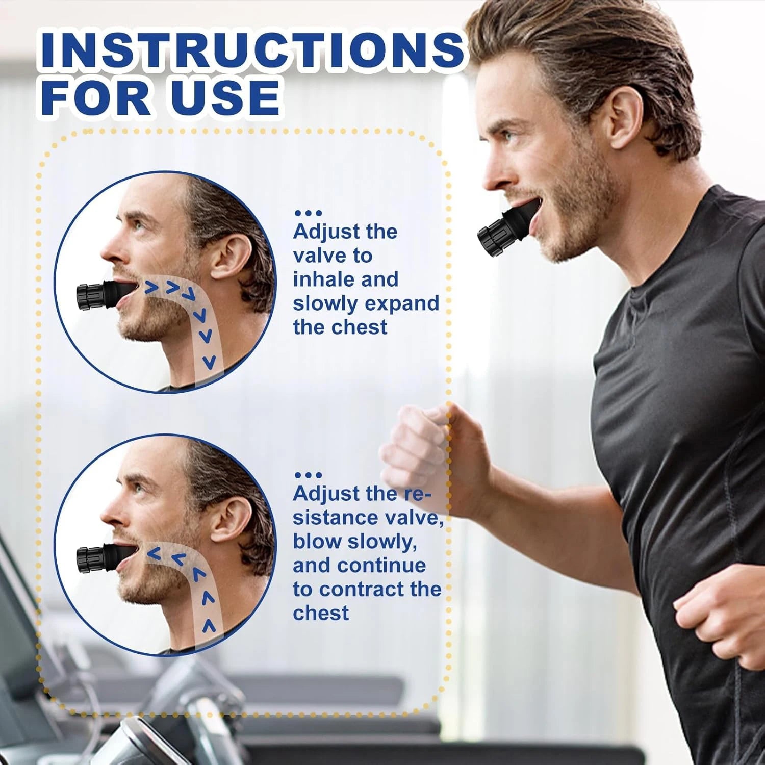 Adjustable Breathing Trainer – Lung Exerciser for Capacity & Strength