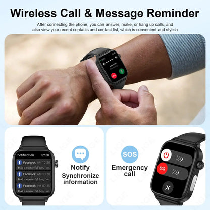 LIGE Smart Watch – ECG+PPG, Blood Lipid & Uric Acid Monitor, BT Call