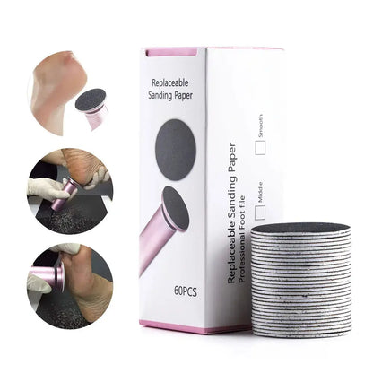 60pcs Sandpaper Discs for Electric Foot File – Callus & Dead Skin Remover