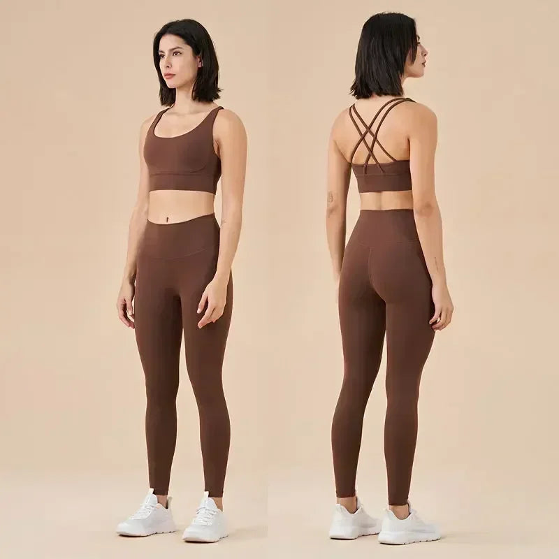 Women’s Yoga Sportswear Set – Fitness Leggings & Bra Top Outfit