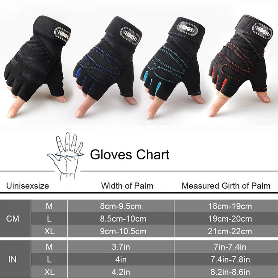 Workout Gloves with Wrist Wrap – Half-Finger Gym & Training Gloves for Men & Women