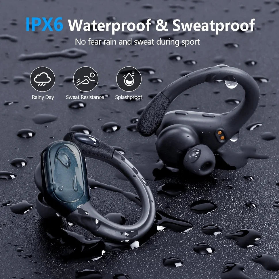 Bluetooth 5.3 Wireless Earphones – Noise-Reducing Sports Headset with Mic