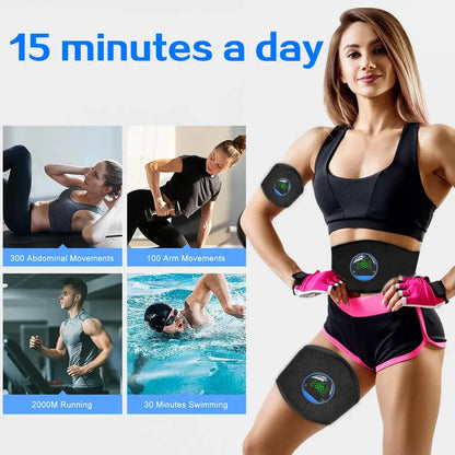 Smart EMS Fitness Belt – Rechargeable Abs Trainer with LED Display