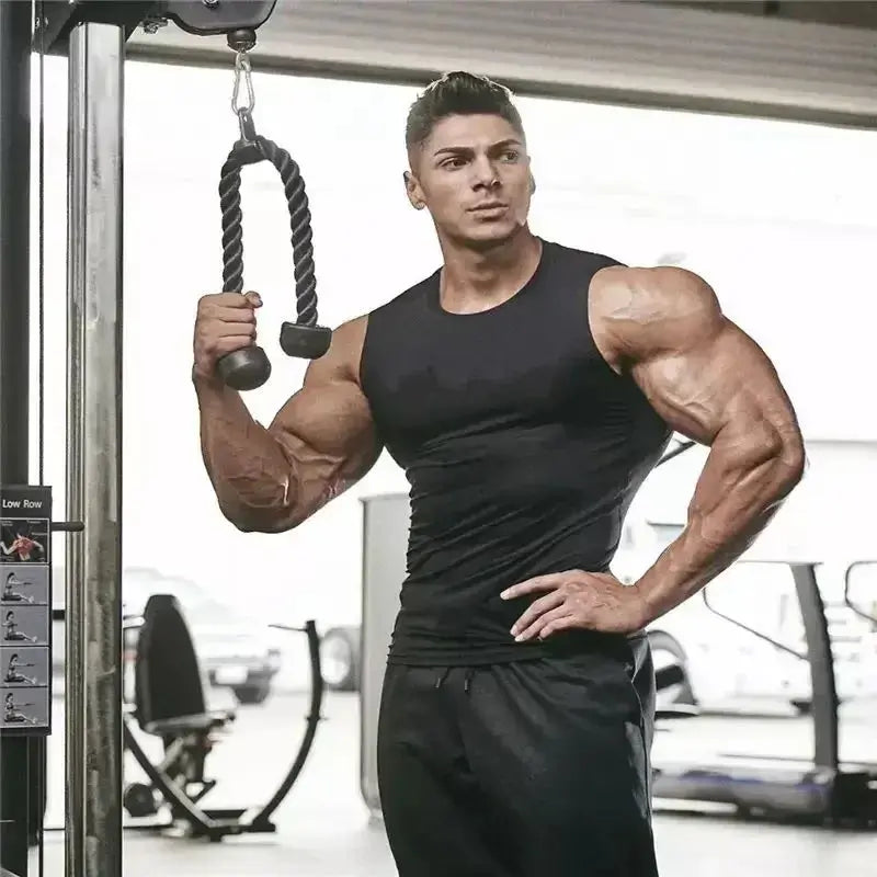 men's workout tank top Muscle Workout Tank Top – Tight Fit, Quick-Dry Gym Shirt PeakPursuitFitness