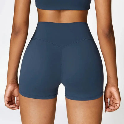 High-Waist Women’s Yoga Shorts – Tummy Control & Hip-Lifting 3-Point Fit
