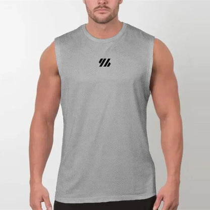 Men’s Sleeveless Gym Tank Top – Quick-Dry Mesh Muscle Workout Shirt