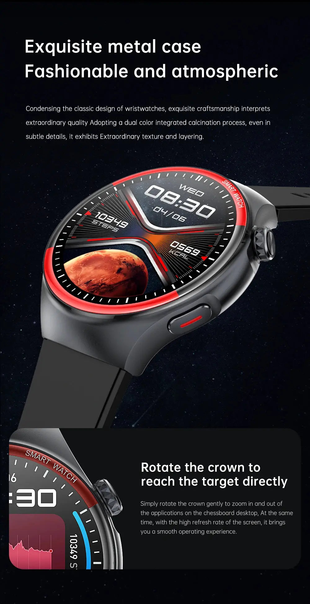 High-End Smart Watch – ECG/PPG, Laser Detection, BT Call, NFC