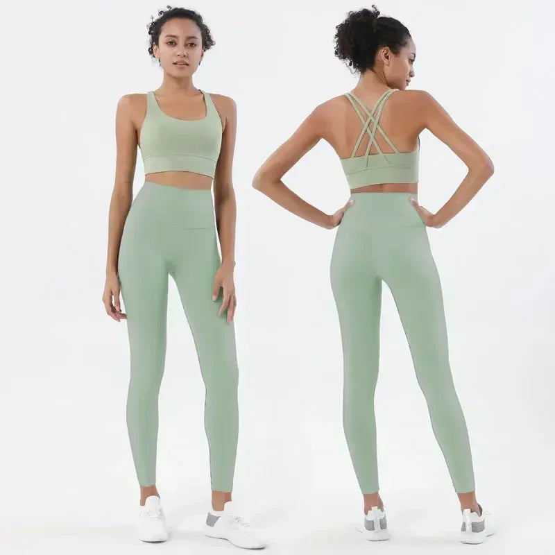 Women’s Yoga Sportswear Set – Fitness Leggings & Bra Top Outfit
