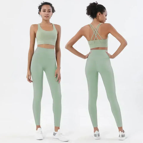 women's yoga sportswear– Fitness Leggings & Bra Top Outfit